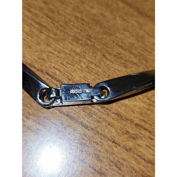Vintage Salvatore Ferragamo Twisted Rectangular Silver Links 16 Inches - Picture 4 of 8